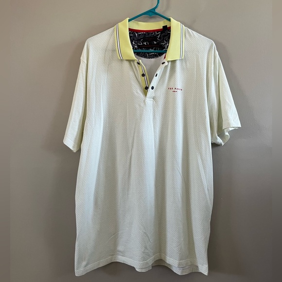 Ted Baker‎ Golf Polo Yellow White XXL - Picture 1 of 8